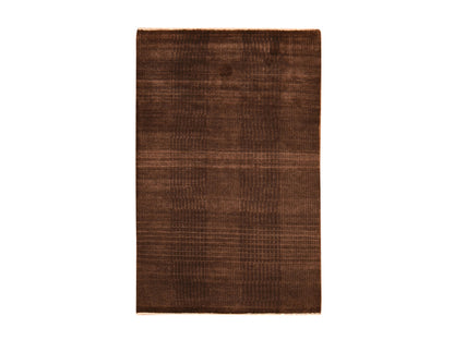 Brown 4'0" x 6'0" Modern and Contemporary Hand knotted Wool/Silk Rug - Sku: O078722