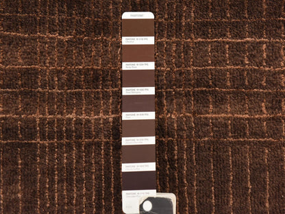 Brown 4'0" x 6'0" Modern and Contemporary Hand knotted Wool/Silk Rug - Sku: O078722
