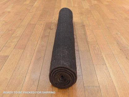 Brown 4'0" x 6'0" Modern and Contemporary Hand knotted Wool/Silk Rug - Sku: O078722