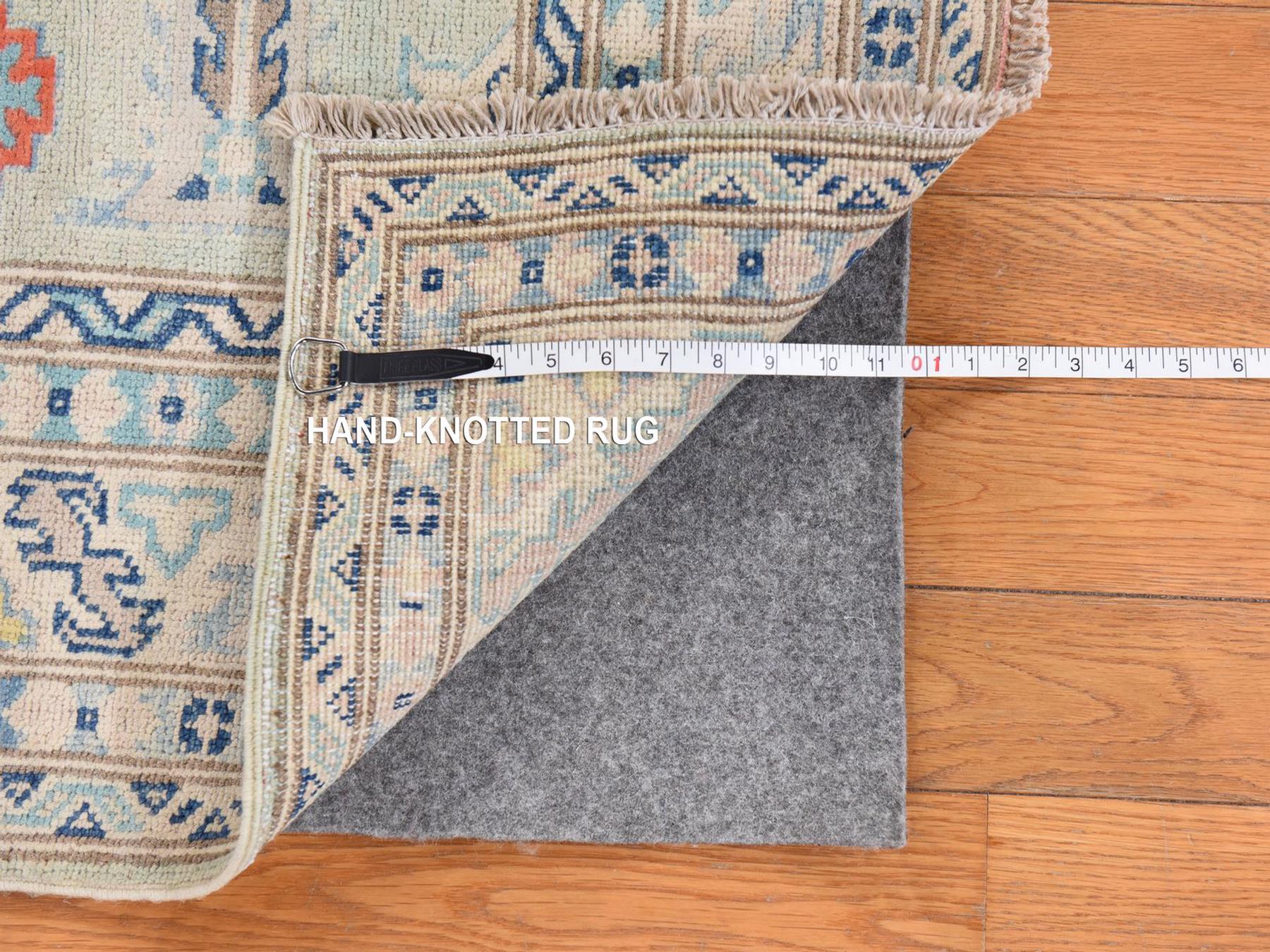 Kazak Tribal & Geometric hand-knotted wool rug in Ivory, 5'1" x 6'6" — SKU O078724 (view 6)