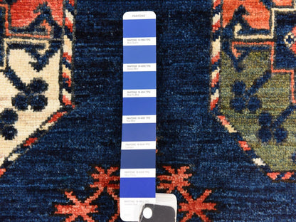 Blue 5'1" x 6'8" Tribal & Geometric Hand knotted Wool Rug - Sku: O078728