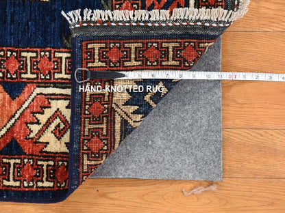 Blue 5'1" x 6'8" Tribal & Geometric Hand knotted Wool Rug - Sku: O078728