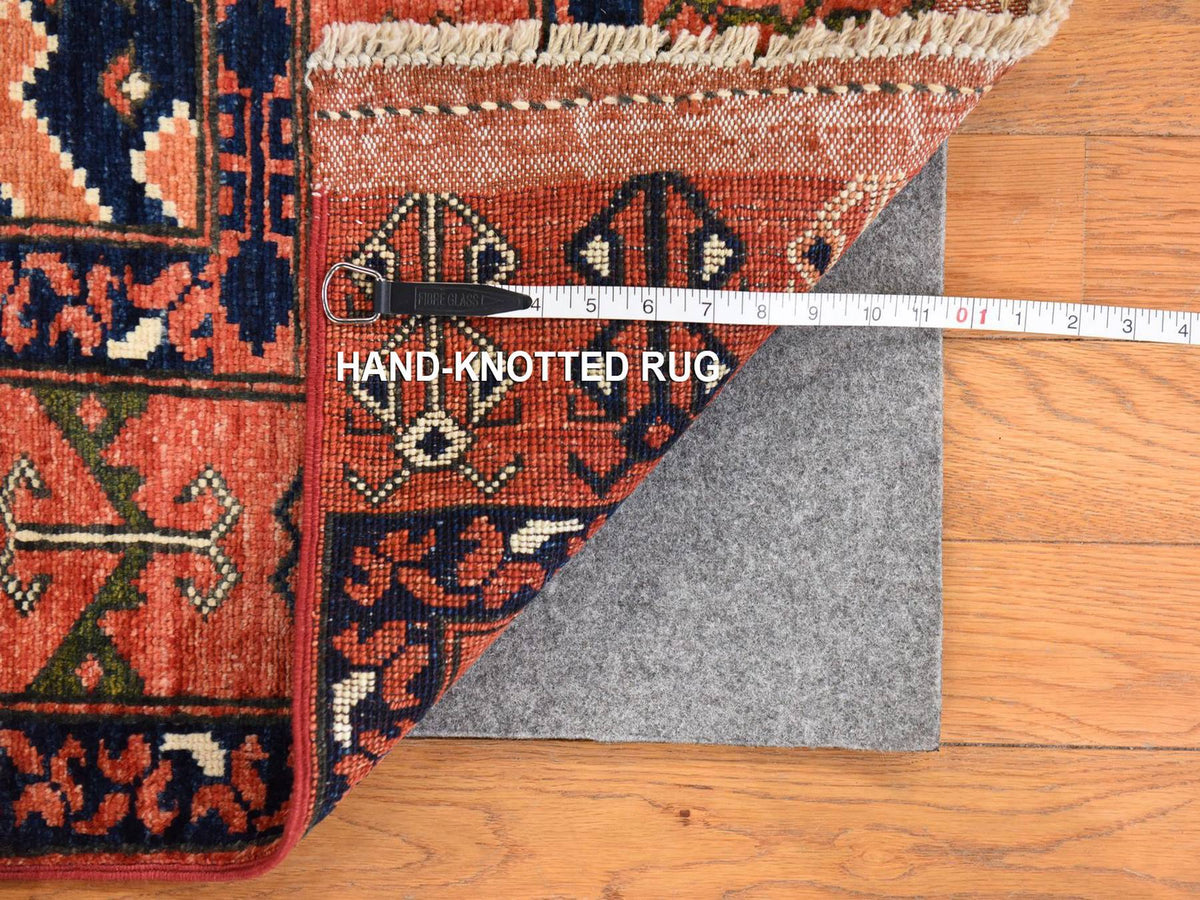Ersari Tribal & Geometric hand-knotted wool rug in Orange, 5'3" x 6'6" — SKU O078729 (view 6)