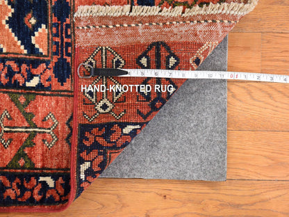 Ersari Tribal & Geometric hand-knotted wool rug in Orange, 5'3" x 6'6" — SKU O078729 (view 6)