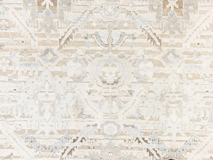Oushak Oushak hand-knotted wool/silk rug in Ivory & Gray, 4' x 6'2" — SKU O078730 (view 4)