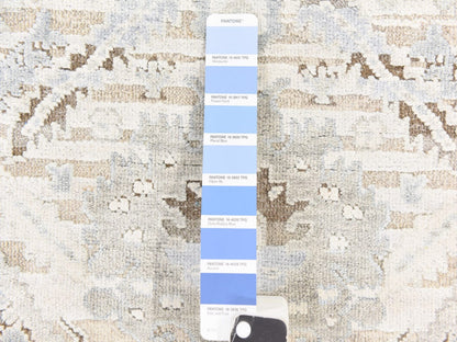 Ivory 4'0" x 6'2" Oushak And Peshawar Hand knotted Wool/Silk Rug - Sku: O078730