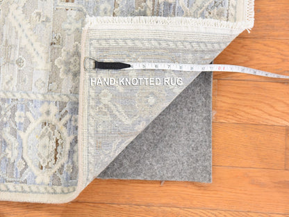Oushak Oushak hand-knotted wool/silk rug in Ivory & Gray, 4' x 6'2" — SKU O078730 (view 6)