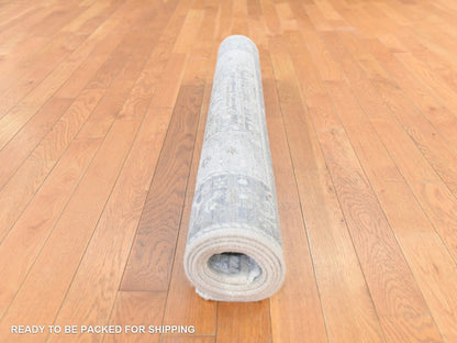 Ivory 4'0" x 6'2" Oushak And Peshawar Hand knotted Wool/Silk Rug - Sku: O078730
