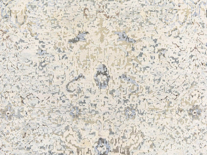 Ivory 4'0" x 6'0" Modern and Contemporary Hand knotted Wool/Silk Rug - Sku: O078731