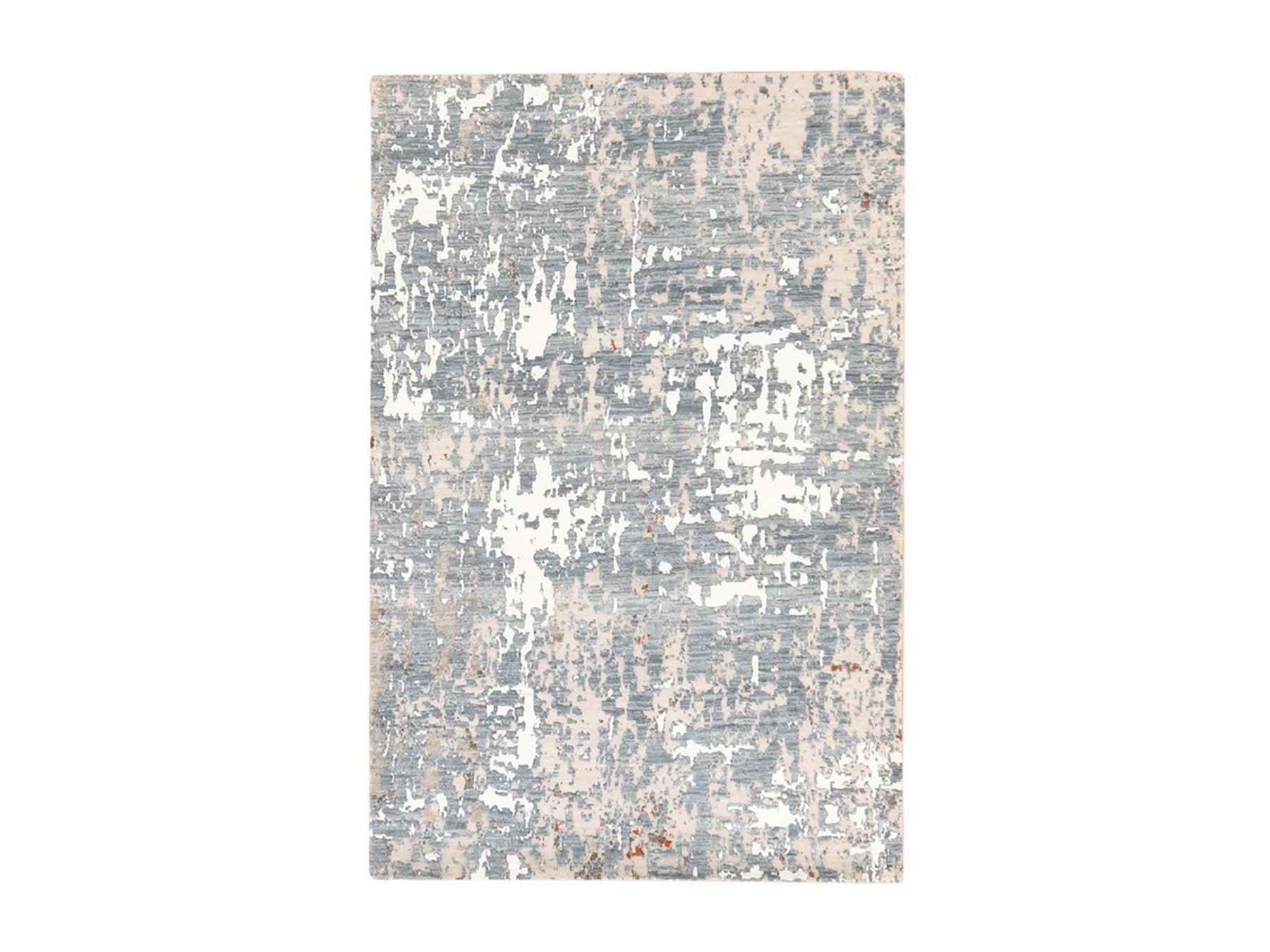 Modern / Contemporary hand-knotted wool/silk rug in Gray, 4' x 6' — SKU O078732