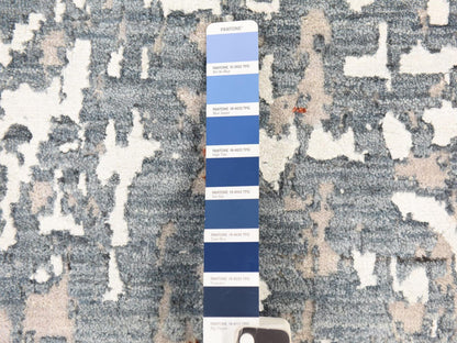 Grey 4'0" x 6'0" Modern and Contemporary Hand knotted Wool/Silk Rug - Sku: O078732