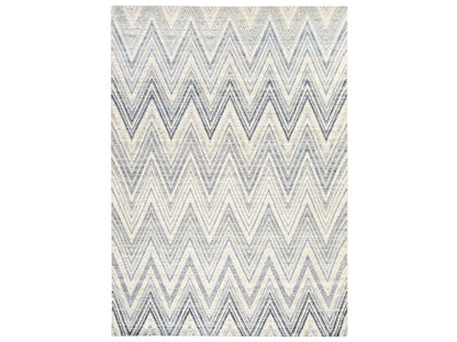 Modern / Contemporary hand-knotted wool/silk rug in Gray, 8'9" x 12'2" — SKU O078736