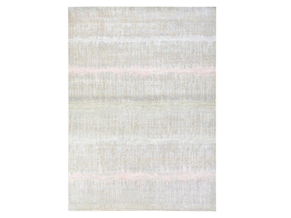 Modern / Contemporary hand-knotted wool/silk rug in Gray, 9' x 12'5" — SKU O078738