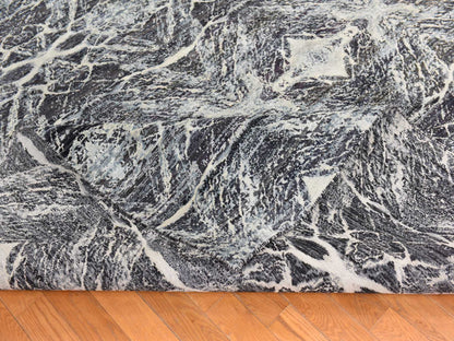 Modern / Contemporary hand-knotted silk rug in Black, 8'8" x 12'1" — SKU O078739 (view 8)