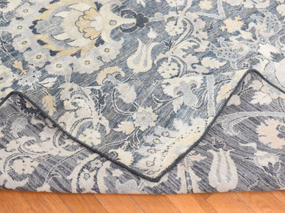 Modern / Contemporary hand-knotted wool/silk rug in Gray, 8'10" x 12'2" — SKU O078743 (view 8)