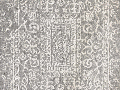 Modern / Contemporary hand-knotted wool/silk runner in Gray, 2'5" x 12'2" — SKU O078745 (view 4)
