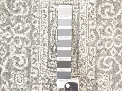 Modern / Contemporary hand-knotted wool/silk runner in Gray, 2'5" x 12'1" — SKU O078746 (view 5)
