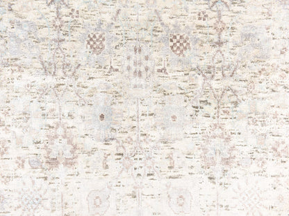 Tabriz Transitional hand-knotted silk runner in Ivory, 2'5" x 12' — SKU O078749 (view 4)
