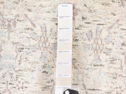 Tabriz Transitional hand-knotted silk runner in Ivory, 2'5" x 12' — SKU O078749 (view 5)