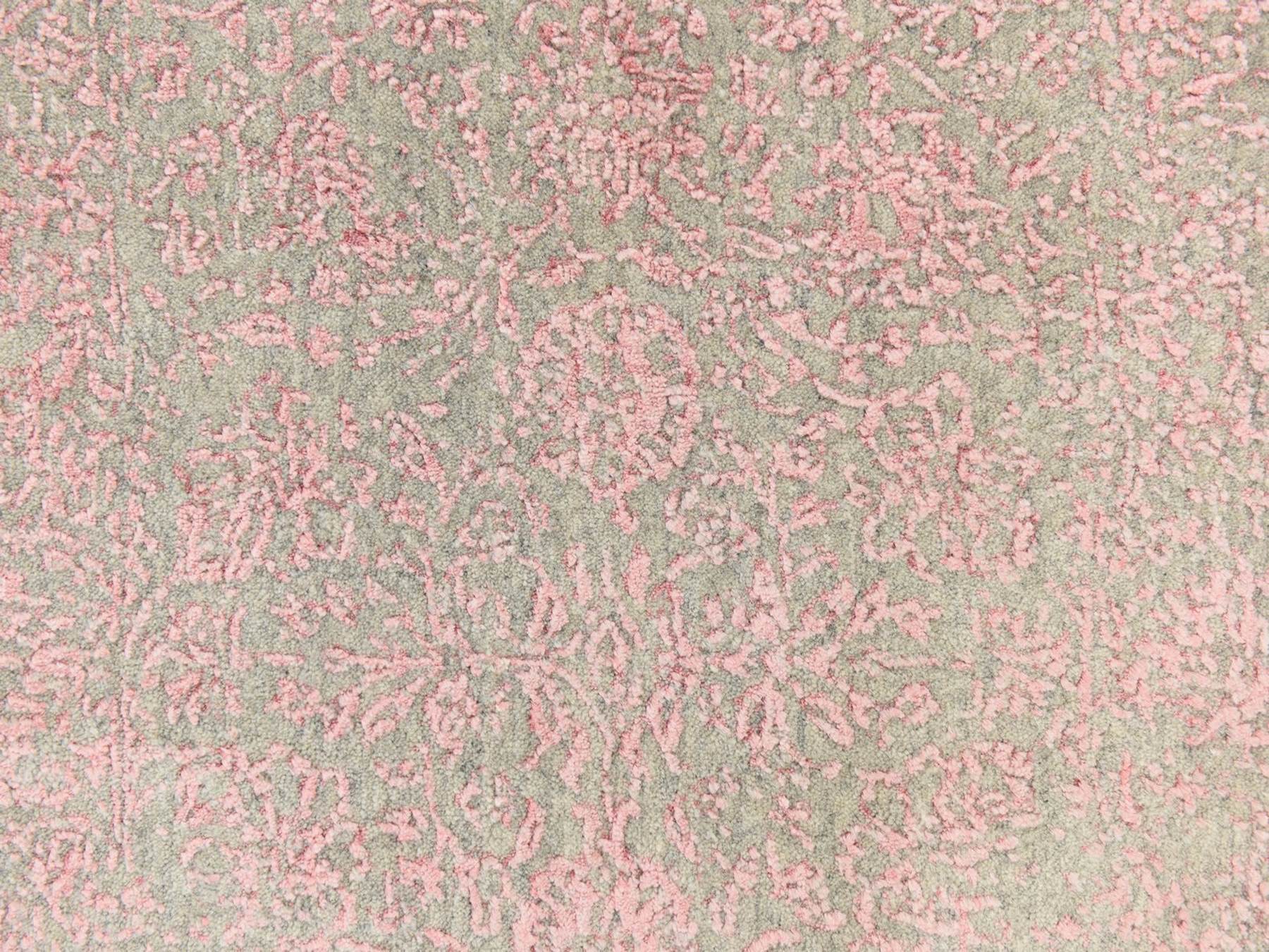 Wool / Silk hand-knotted wool/silk runner in Pink, 2'6" x 11'10", SKU O078750