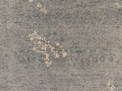 Modern / Contemporary hand-knotted art silk runner in Gray, 3' x 11'9" — SKU O078751 (view 4)