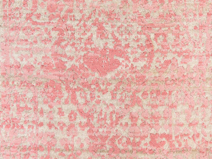 Transitional hand-knotted wool/silk runner in Pink, 2'8" x 11'10" — SKU O078753 (view 4)