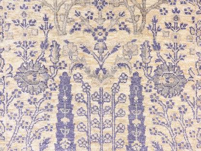 Transitional hand-knotted wool/silk runner in Ivory, 2'7" x 10'1", SKU O078763