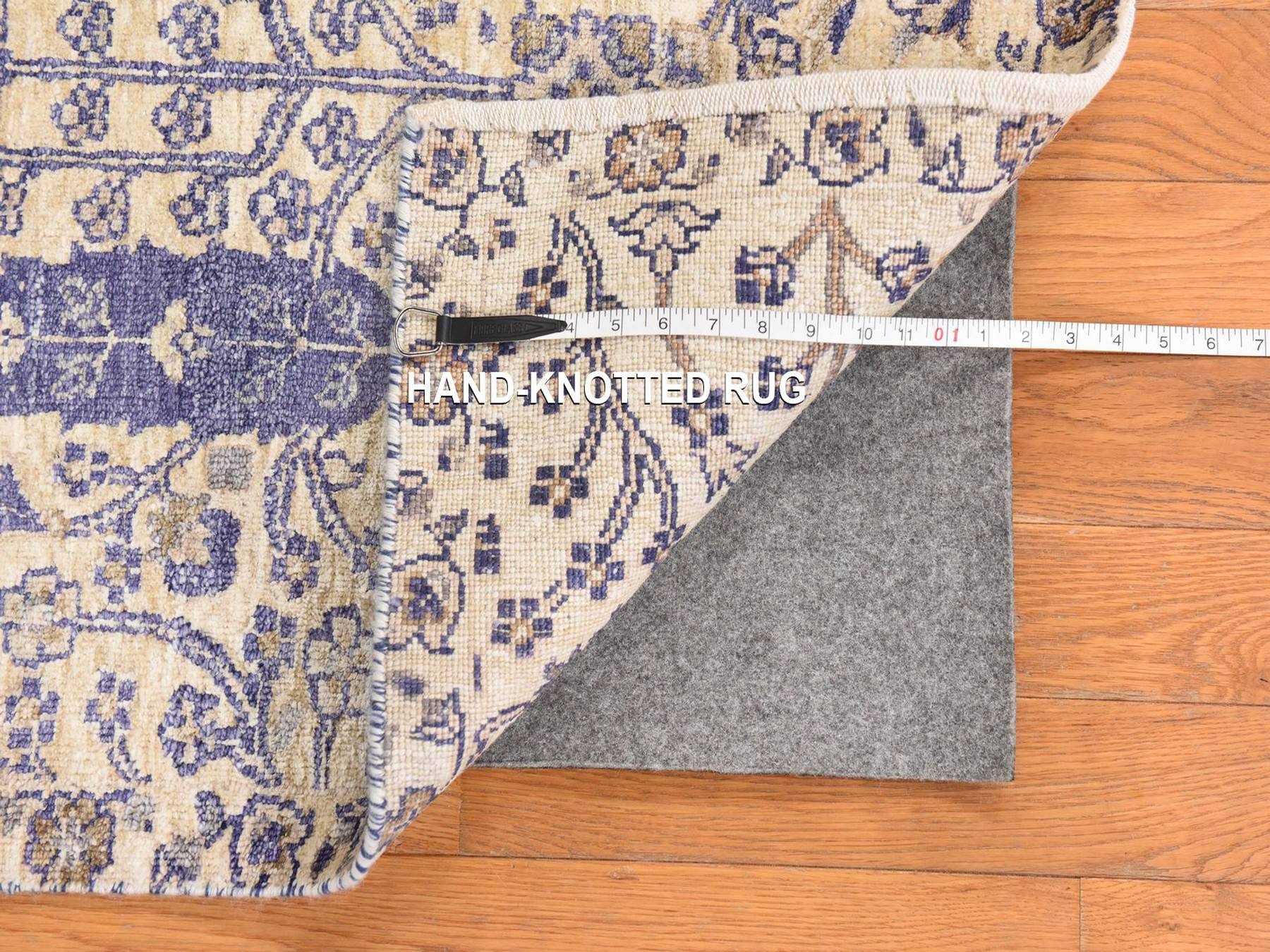 Transitional hand-knotted wool/silk runner in Ivory, 2'7" x 10'1", SKU O078763