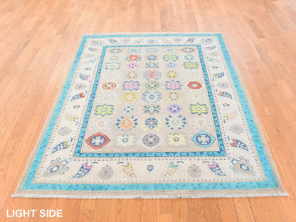 Kazak Kazak hand-knotted wool rug in Beige & Ivory, 5' x 6'4" — SKU O078766 (view 3)