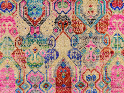 Modern / Contemporary hand-knotted wool/silk rug in Multicolored, 5' x 6'10" — SKU O078767 (view 4)