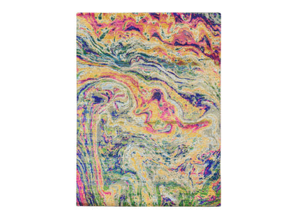Transitional hand-knotted wool/silk rug in Multicolored, 4'9" x 6'7" — SKU O078768