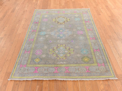 Kazak Kazak hand-knotted wool rug in Brown & Pink, 5' x 6'6" — SKU O078771 (view 2)