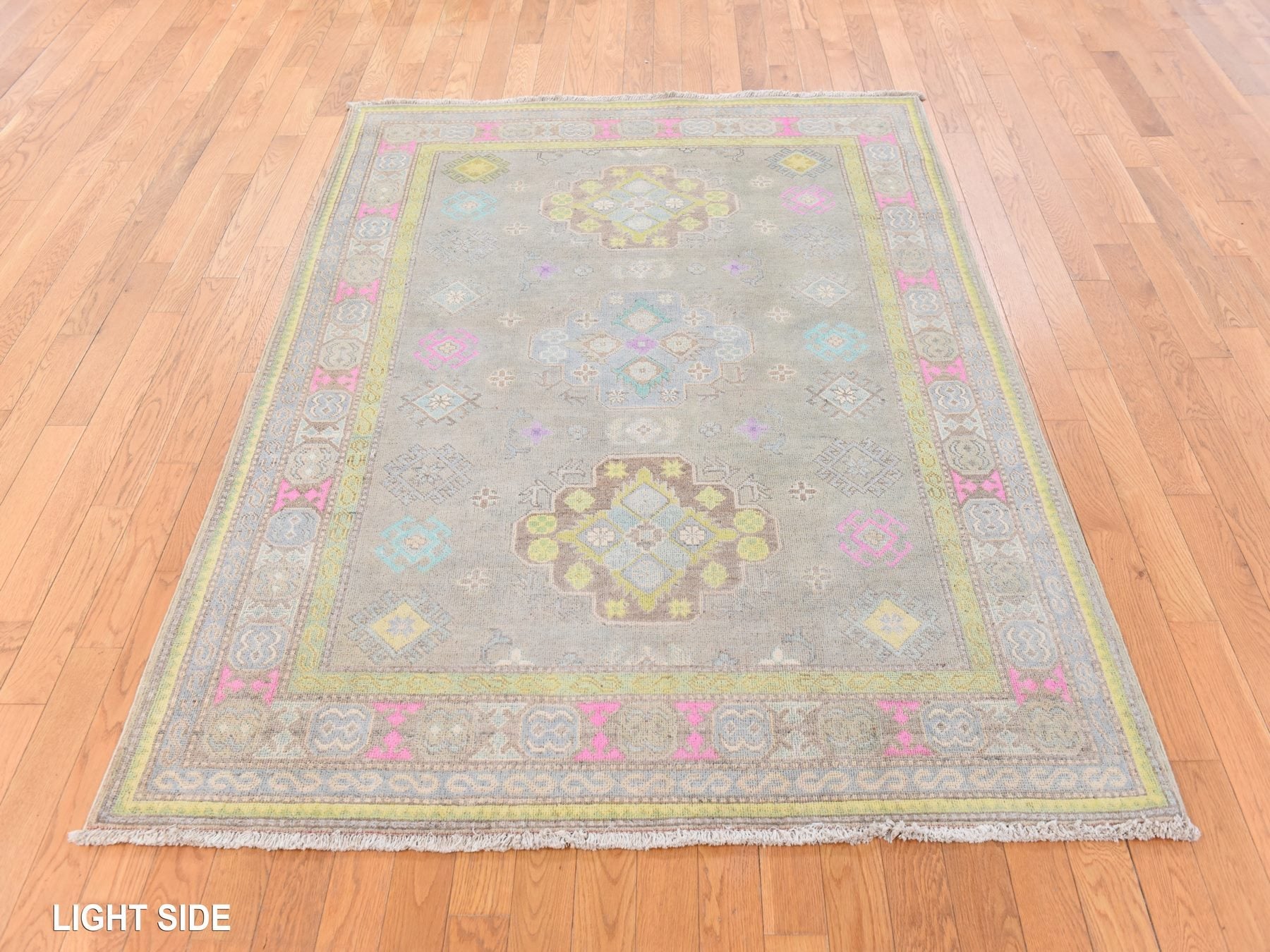 Kazak Tribal hand-knotted wool rug in Brown, 5'0" x 6'6", SKU O078771