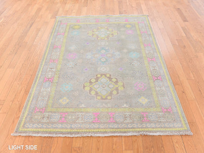 Kazak Tribal hand-knotted wool rug in Brown, 5'0" x 6'6", SKU O078771