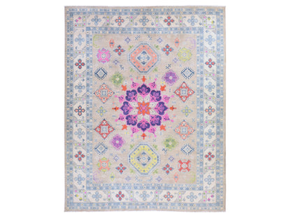 Kazak Kazak hand-knotted wool rug in Brown & Ivory, 9'2" x 11'7" — SKU O078776