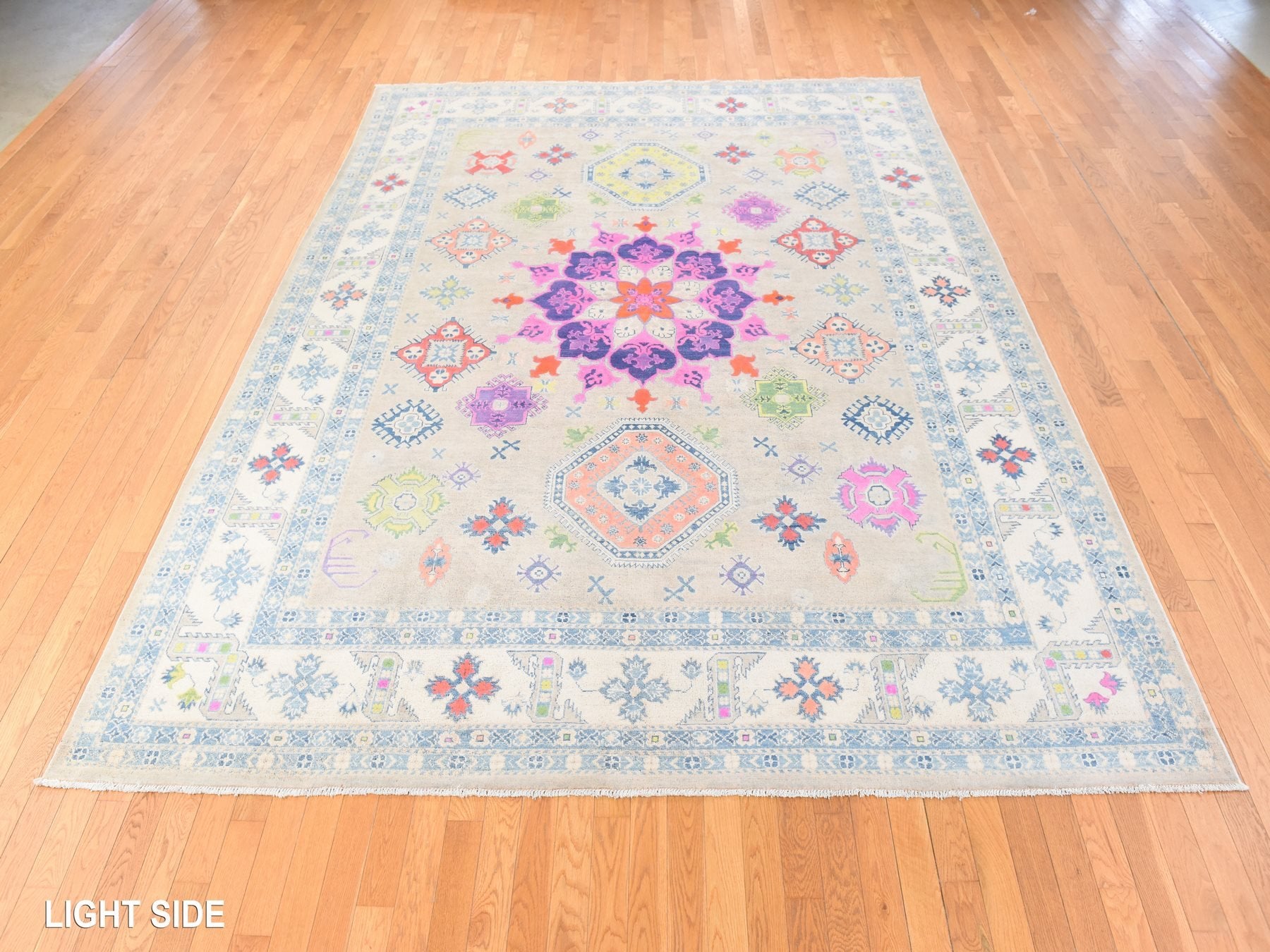 Kazak Tribal hand-knotted wool rug in Brown, 9'2" x 11'7", SKU O078776