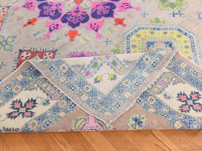 Kazak Kazak hand-knotted wool rug in Brown & Ivory, 9'2" x 11'7" — SKU O078776 (view 8)