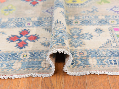 Kazak Kazak hand-knotted wool rug in Brown & Ivory, 9'2" x 11'7" — SKU O078776 (view 9)