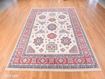 Kazak Kazak hand-knotted wool rug in Ivory & Red, 8'8" x 12' — SKU O078777 (view 3)