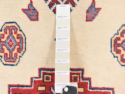 Kazak Kazak hand-knotted wool rug in Ivory & Red, 8'8" x 12' — SKU O078777 (view 6)
