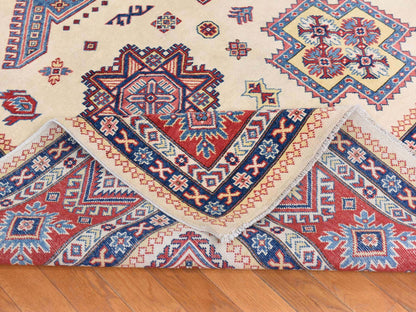 Kazak Kazak hand-knotted wool rug in Ivory & Red, 8'8" x 12' — SKU O078777 (view 8)