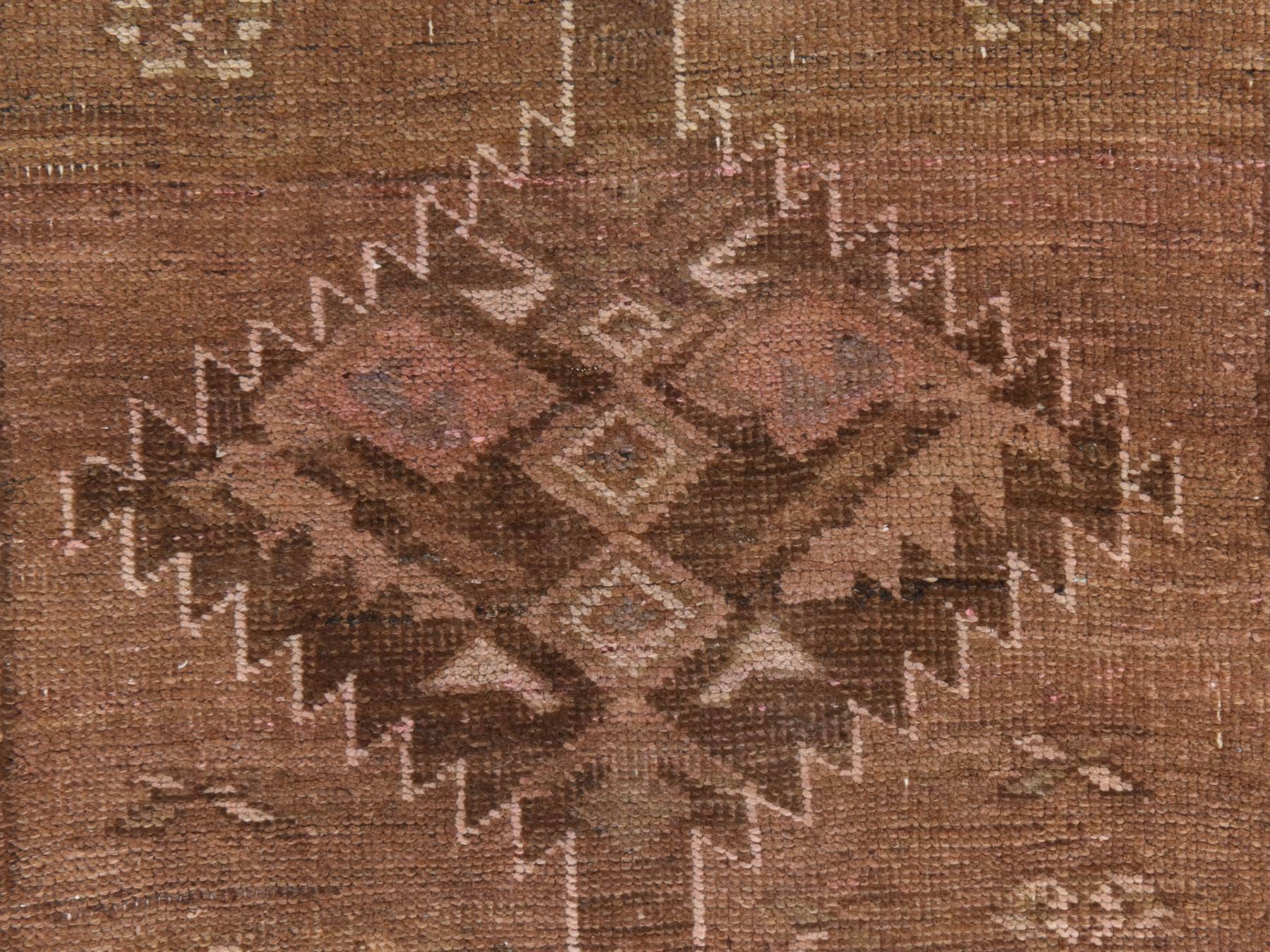 Shiraz Vintage hand-knotted wool runner in Brown, 3'3" x 9'8", SKU O078778
