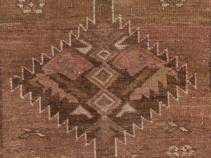 Shiraz Vintage hand-knotted wool runner in Brown & Gray, 3'3" x 9'8" — SKU O078778 (view 4)
