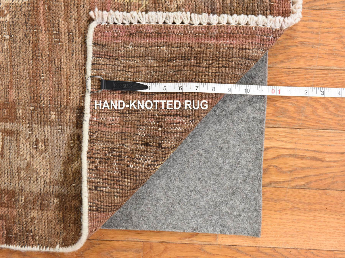 Shiraz Vintage hand-knotted wool runner in Brown & Gray, 3'3" x 9'8" — SKU O078778 (view 6)