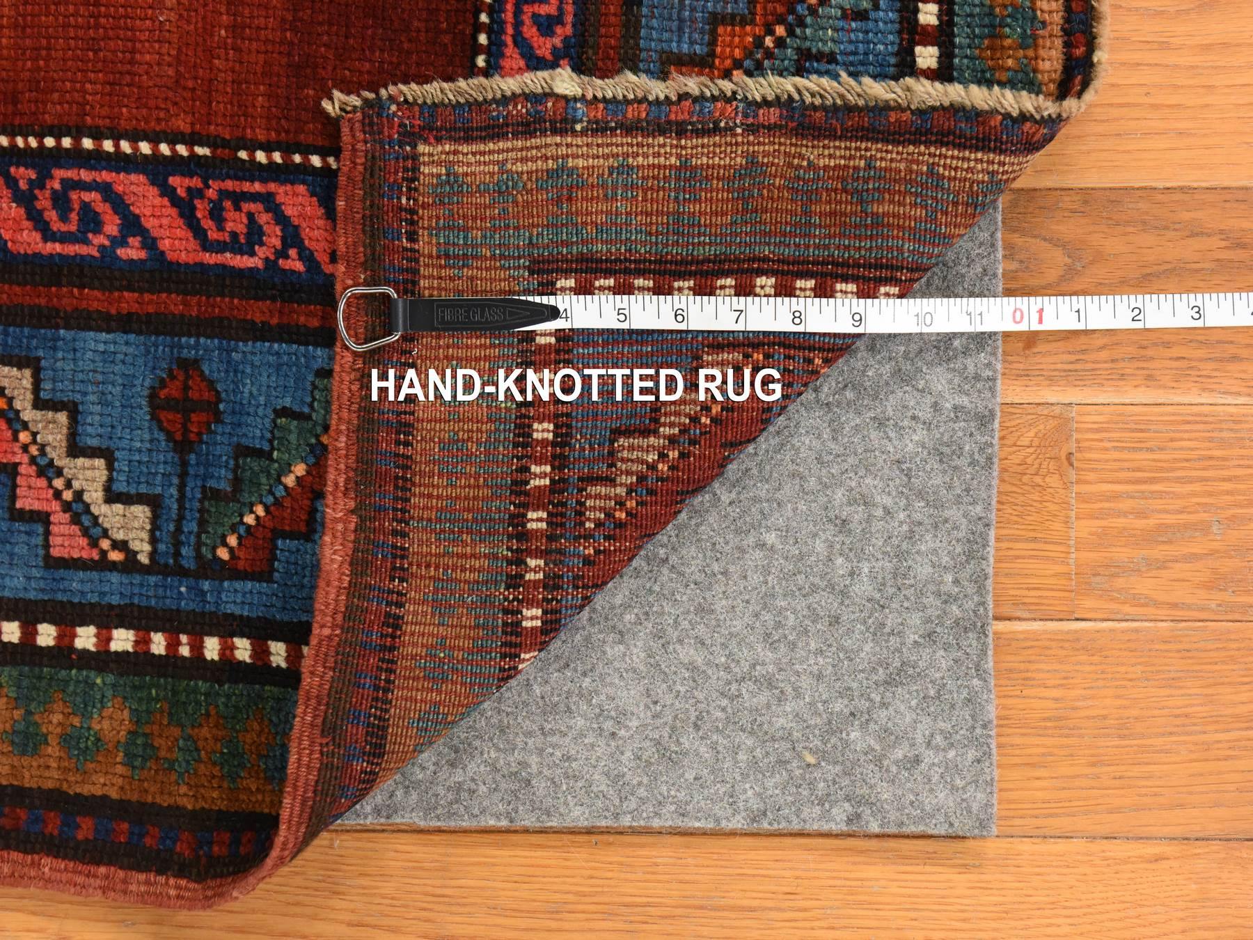 Kazak Antique hand-knotted wool rug in Red & Blue, 4'9" x 8'3" — SKU O078779 (view 6)