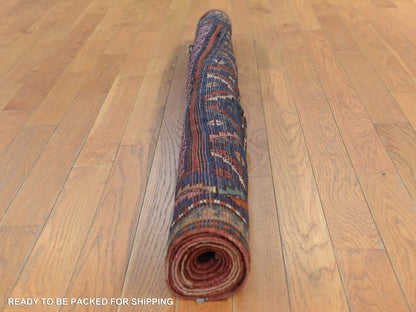 Kazak Antique hand-knotted wool rug in Red & Blue, 4'9" x 8'3" — SKU O078779 (view 8)