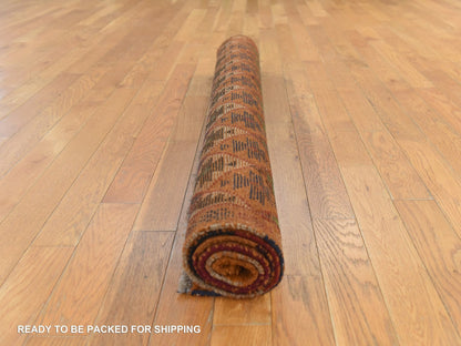 Tribal hand-knotted wool rug in Red, 4'1" x 5'9", SKU O078780