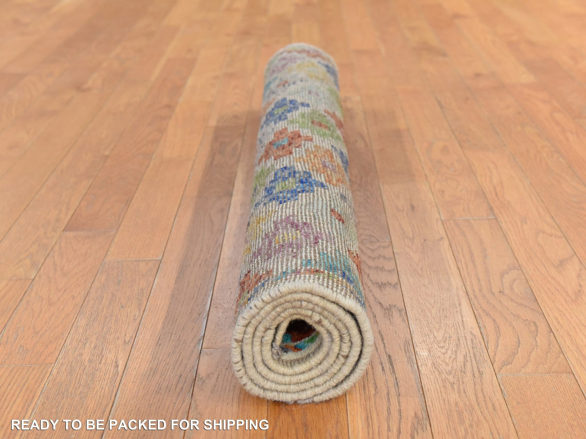 Baluch Tribal & Geometric hand-knotted wool rug in Ivory, 3'6" x 4'10" — SKU O078781 (view 8)