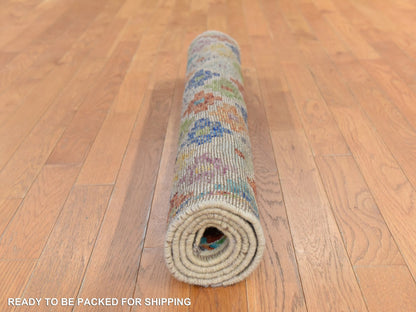 Baluch Tribal & Geometric hand-knotted wool rug in Ivory, 3'6" x 4'10" — SKU O078781 (view 8)