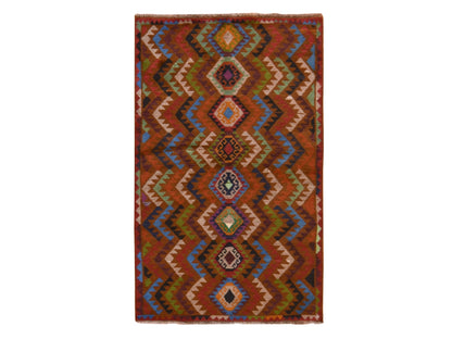 Baluch Tribal & Geometric hand-knotted wool rug in Brown, 3'9" x 6' — SKU O078782